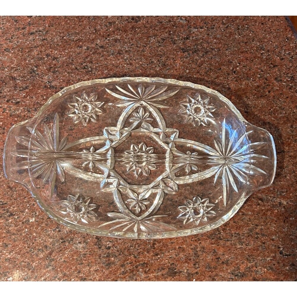 Cut Crystal Separated Pickle Dish